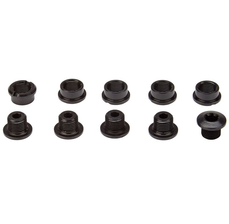 Kit Tornillos Plato 5 Brazos Absolute Black Cortos Aluminio Negro